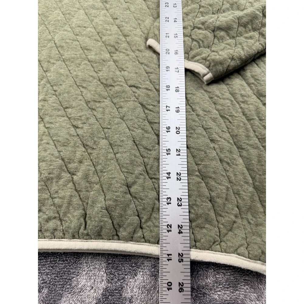 Orvis Trout Bum Mens Medium Quilted Snap Neck Pullover Sweater Sage Green Fishin